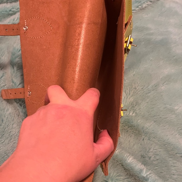 Yellow Leather Satchel Bag - Picture 4 of 6